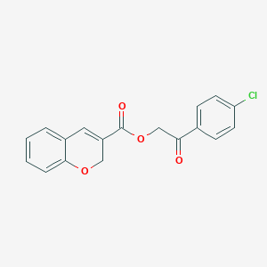 molecular formula C18H13ClO4 B12931740 2-(4-Chlorophenyl)-2-oxoethyl 2H-chromene-3-carboxylate 