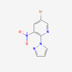 molecular formula C8H5BrN4O2 B1293181 5-Bromo-3-nitro-2-(1H-pyrazol-1-yl)pyridine CAS No. 446284-40-8