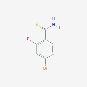 molecular formula C7H5BrFNS B1293193 4-Bromo-2-fluorothiobenzamide CAS No. 883230-66-8