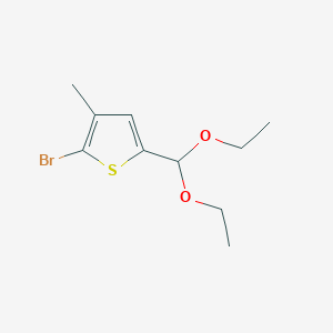 molecular formula C10H15BrO2S B1293195 2-Bromo-5-(diethoxymethyl)-3-methylthiophene CAS No. 1000018-59-6