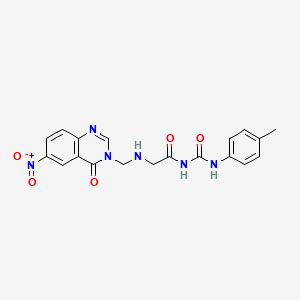 Acetamide, N-(((4-methylphenyl)amino)carbonyl)-2-(((6-nitro-4-oxo-3(4H)-quinazolinyl)methyl)amino)-