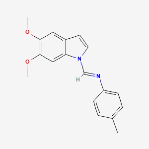 (E)-1-(5,6-Dimethoxy-1H-indol-1-yl)-N-(p-tolyl)methanimine