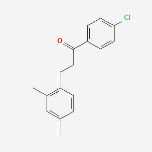 molecular formula C17H17ClO B1293206 4'-Chloro-3-(2,4-dimethylphenyl)propiophenone CAS No. 898793-93-6