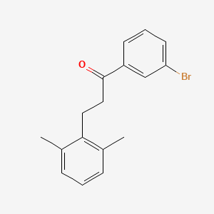 molecular formula C17H17BrO B1293209 3'-Bromo-3-(2,6-dimethylphenyl)propiophenone CAS No. 898754-64-8