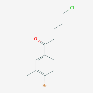 molecular formula C12H14BrClO B1293217 1-(4-Bromo-3-methylphenyl)-5-chloro-1-oxopentane CAS No. 898760-94-6