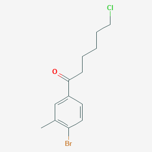 molecular formula C13H16BrClO B1293218 1-(4-Bromo-3-methylphenyl)-6-chloro-1-oxohexane CAS No. 898760-96-8