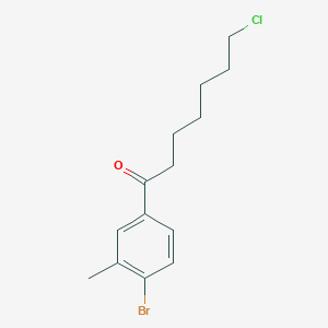 molecular formula C14H18BrClO B1293219 1-(4-Bromo-3-methylphenyl)-7-chloro-1-oxoheptane CAS No. 898760-98-0