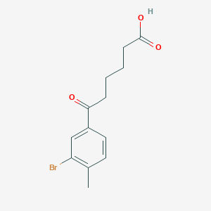 molecular formula C13H15BrO3 B1293229 6-(3-Bromo-4-methylphenyl)-6-oxohexanoic acid CAS No. 898767-19-6
