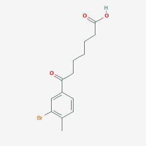 molecular formula C14H17BrO3 B1293230 7-(3-Bromo-4-methylphenyl)-7-oxoheptanoic acid CAS No. 898767-22-1