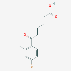 molecular formula C13H15BrO3 B1293232 6-(4-溴-2-甲苯基)-6-氧代己酸 CAS No. 898767-34-5