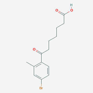 molecular formula C14H17BrO3 B1293233 7-(4-Bromo-2-methylphenyl)-7-oxoheptanoic acid CAS No. 898767-37-8