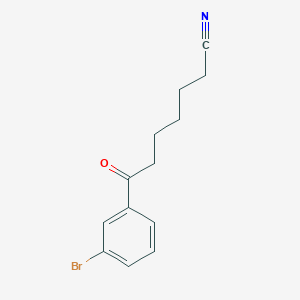 molecular formula C13H14BrNO B1293234 7-(3-Bromophenyl)-7-oxoheptanenitrile CAS No. 898766-82-0