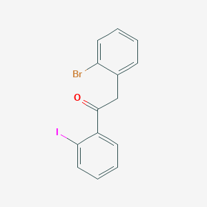 molecular formula C14H10BrIO B1293244 2-(2-Bromophenyl)-2'-iodoacetophenone CAS No. 898783-82-9