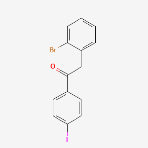 molecular formula C14H10BrIO B1293246 2-(2-溴苯基)-4'-碘苯乙酮 CAS No. 898783-86-3