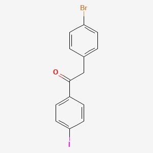 molecular formula C14H10BrIO B1293252 2-(4-Bromophenyl)-4'-iodoacetophenone CAS No. 898783-98-7