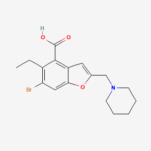 6-Bromo-5-ethyl-2-(piperidin-1-ylmethyl)benzofuran-4-carboxylic acid