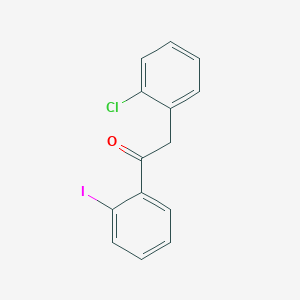molecular formula C14H10ClIO B1293253 2-(2-Chlorophenyl)-2'-iodoacetophenone CAS No. 898784-00-4