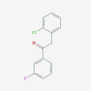 molecular formula C14H10ClIO B1293254 2-(2-Chlorophenyl)-3'-iodoacetophenone CAS No. 898784-02-6