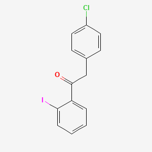 molecular formula C14H10ClIO B1293255 2-(4-Chlorophenyl)-2'-iodoacetophenone CAS No. 898784-06-0