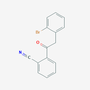 molecular formula C15H10BrNO B1293256 2-(2-Bromophenyl)-2'-cyanoacetophenone CAS No. 898784-09-3