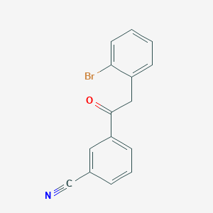 molecular formula C15H10BrNO B1293257 2-(2-Bromophenyl)-3'-cyanoacetophenone CAS No. 898784-10-6