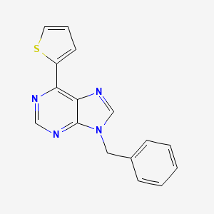 B12932575 9H-Purine, 9-(phenylmethyl)-6-(2-thienyl)- CAS No. 160516-05-2