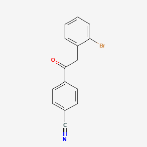 molecular formula C15H10BrNO B1293258 2-(2-Bromophenyl)-4'-cyanoacetophenone CAS No. 898784-11-7