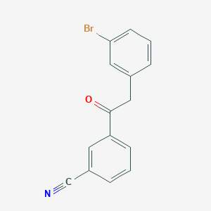 molecular formula C15H10BrNO B1293259 2-(3-Bromophenyl)-3'-cyanoacetophenone CAS No. 898784-12-8