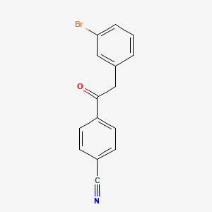 molecular formula C15H10BrNO B1293260 2-(3-Bromophenyl)-4'-cyanoacetophenone CAS No. 898784-13-9