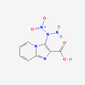 molecular formula C8H7N5O4 B12932607 3-(1-Nitrohydrazinyl)imidazo[1,2-a]pyridine-2-carboxylic acid 