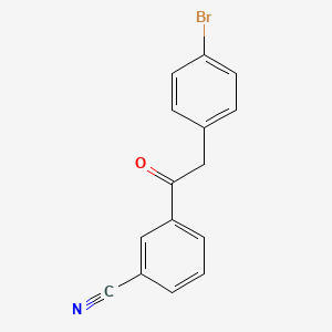 molecular formula C15H10BrNO B1293261 2-(4-Bromophenyl)-3'-cyanoacetophenone CAS No. 898784-14-0
