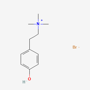 molecular formula C11H18BrNO B12932615 2-(4-Hydroxyphenyl)-N,N,N-trimethylethan-1-aminium bromide 