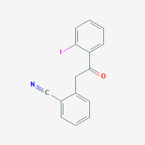 molecular formula C15H10INO B1293263 2-(2-Cyanophenyl)-2'-iodoacetophenone CAS No. 898784-29-7