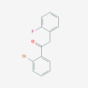 molecular formula C14H10BrFO B1293264 2'-Bromo-2-(2-fluorophenyl)acetophenone CAS No. 898784-61-7