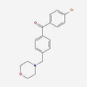 molecular formula C18H18BrNO2 B1293275 4-Bromo-4'-morpholinomethyl benzophenone CAS No. 898769-92-1