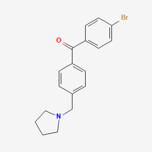 molecular formula C18H18BrNO B1293279 4-Bromo-4'-pyrrolidinomethyl benzophenone CAS No. 898776-29-9