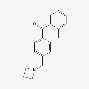 molecular formula C18H19NO B1293281 4'-Azetidinomethyl-2-methylbenzophenone CAS No. 898777-25-8