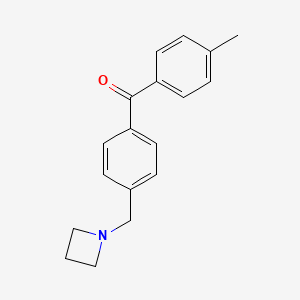 molecular formula C18H19NO B1293283 4-Azetidinomethyl-4'-methylbenzophenone CAS No. 898777-31-6