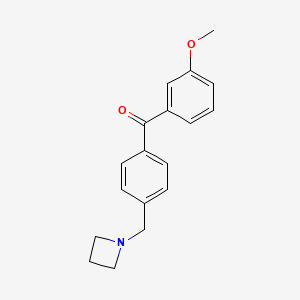 molecular formula C18H19NO2 B1293285 4'-Azetidinomethyl-3-methoxybenzophenone CAS No. 898777-37-2