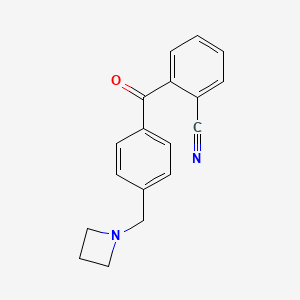 molecular formula C18H16N2O B1293287 4'-Azetidinomethyl-2-cyanobenzophenone CAS No. 898777-43-0