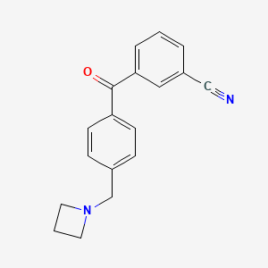 molecular formula C18H16N2O B1293288 4'-Azetidinomethyl-3-cyanobenzophenone CAS No. 898777-46-3