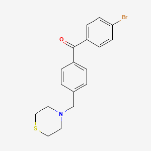 molecular formula C18H18BrNOS B1293291 4-Bromo-4'-thiomorpholinomethylbenzophenone CAS No. 898782-61-1