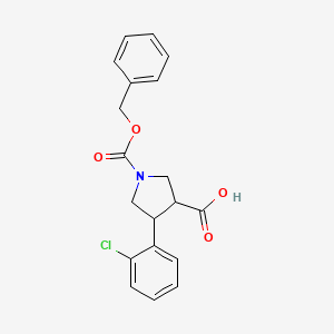 4-(2-chlorophenyl)-1-phenylmethoxycarbonylpyrrolidine-3-carboxylic acid