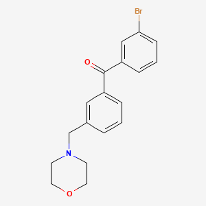 molecular formula C18H18BrNO2 B1293296 3-Bromo-3'-morpholinomethyl benzophenone CAS No. 898765-35-0