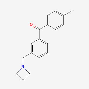 molecular formula C18H19NO B1293304 3-Azetidinomethyl-4'-methylbenzophenone CAS No. 898771-25-0