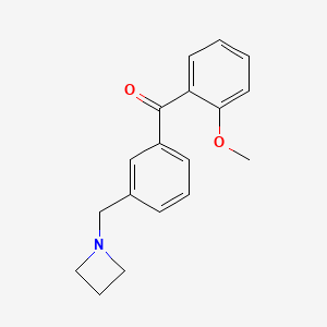 molecular formula C18H19NO2 B1293305 3'-Azetidinomethyl-2-methoxybenzophenone CAS No. 898771-28-3