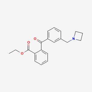 molecular formula C20H21NO3 B1293309 3'-Azetidinomethyl-2-carboethoxybenzophenone CAS No. 898771-45-4