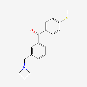 molecular formula C18H19NOS B1293313 3-Azetidinomethyl-4'-thiomethylbenzophenone CAS No. 898771-55-6
