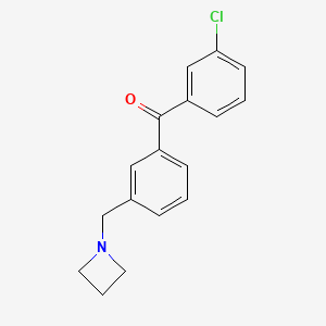molecular formula C17H16ClNO B1293316 3-Azetidinomethyl-3'-chlorobenzophenone CAS No. 898771-61-4