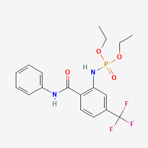 molecular formula C18H20F3N2O4P B12933171 Diethyl (2-(phenylcarbamoyl)-5-(trifluoromethyl)phenyl)phosphoramidate 